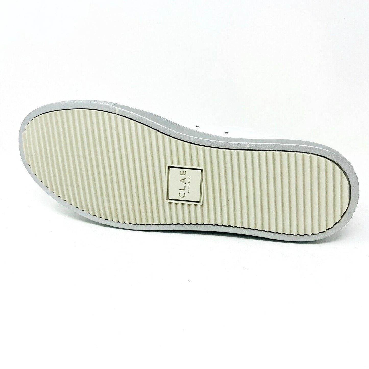 Clae Bradley White Silver Mens Premium Casual Sneakers