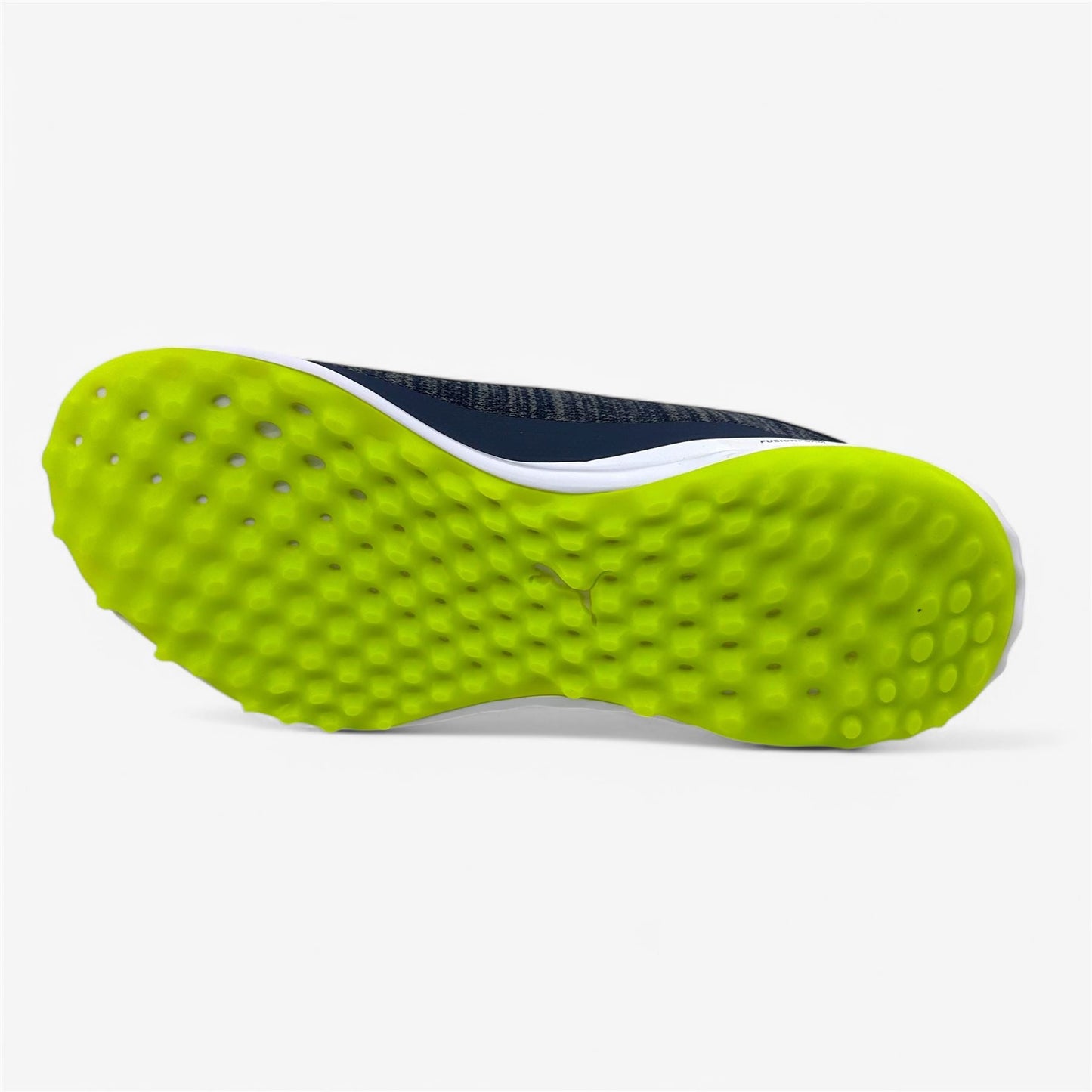 PUMA Fusion Pro Navy Silver Lime Mens Extra Wide Spikeless Golf Shoes