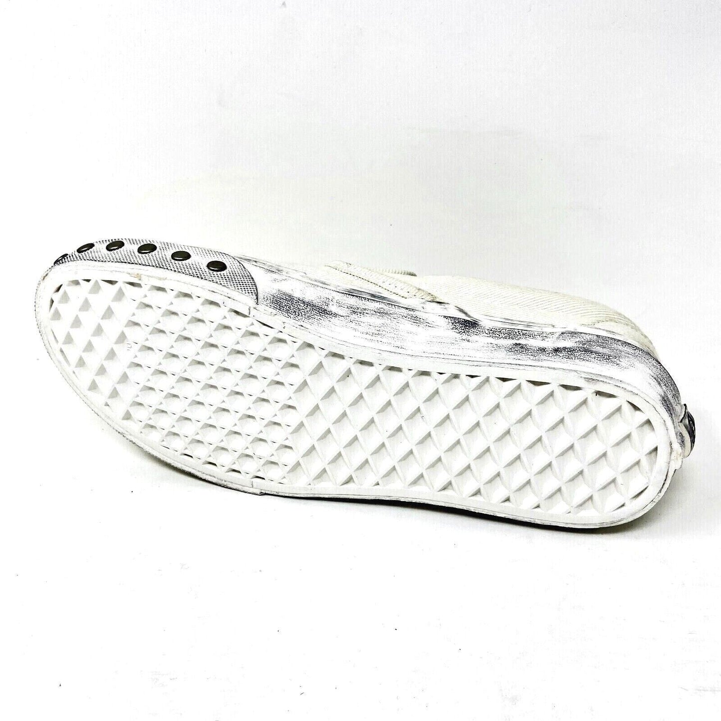 Vans Classic Slip On (Overwashed) White Womens Studded Casual Shoes