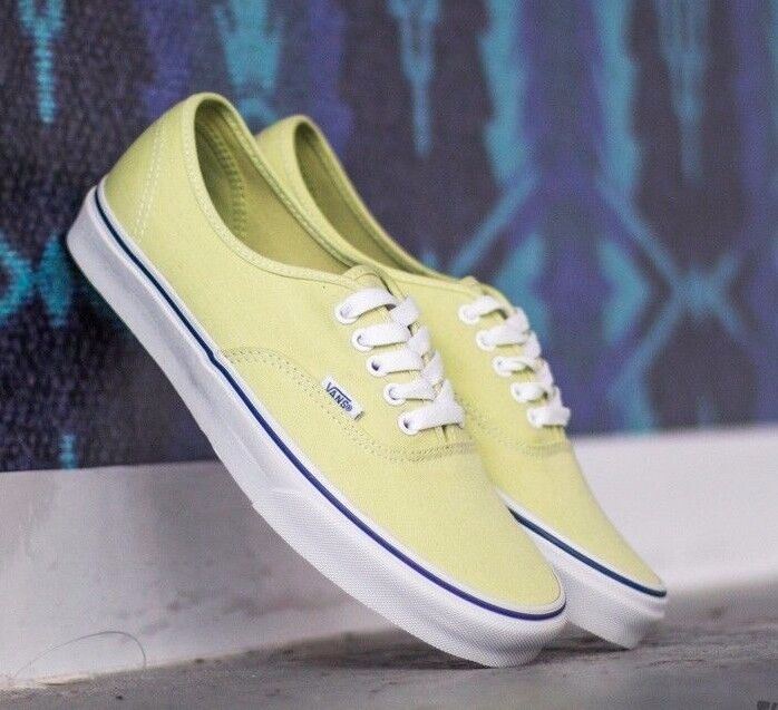 VANS Authentic Lime Green True White Womens Classic Casual Shoes