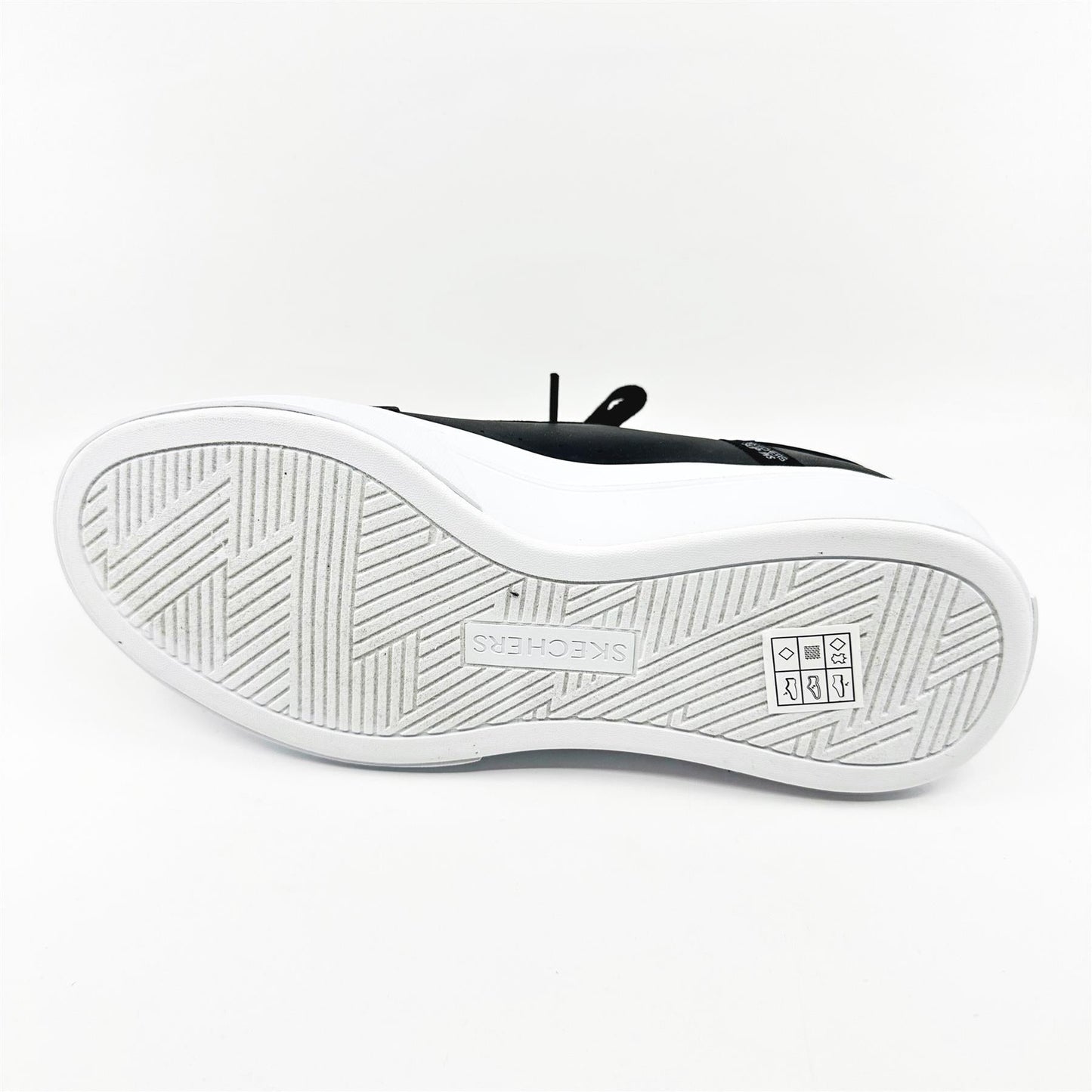 Skechers Cordova Classic New Reign Black White Womens Slip On Sneakers