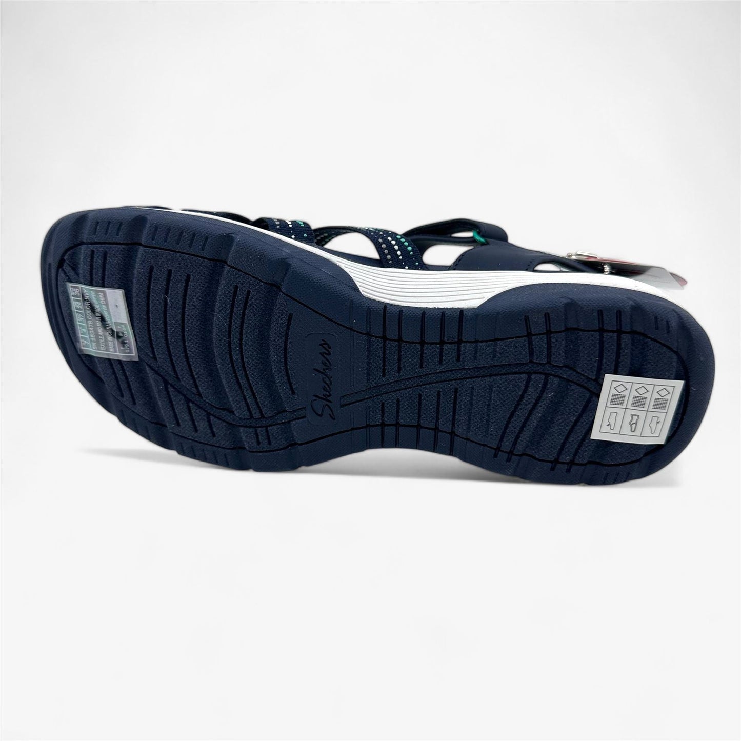 Skechers Arch Fit Reggae Sport Gotta Go Navy Blue Womens Sandal Strappy