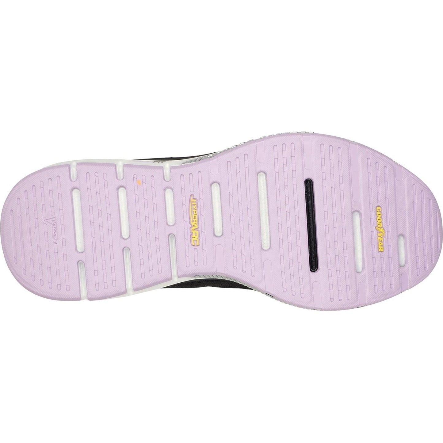 Women's Wide Fit Skechers 124933 Go Walk Workout Walker Trainers - Black/Lavender