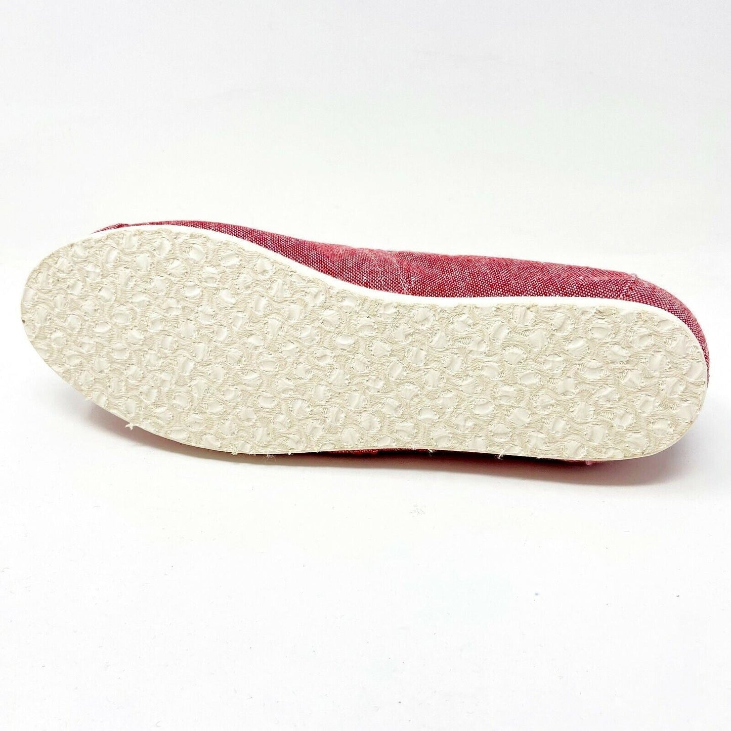 Toms Classics Red Chambray Trim Womens Slip On Casual Canvas Flat Shoes