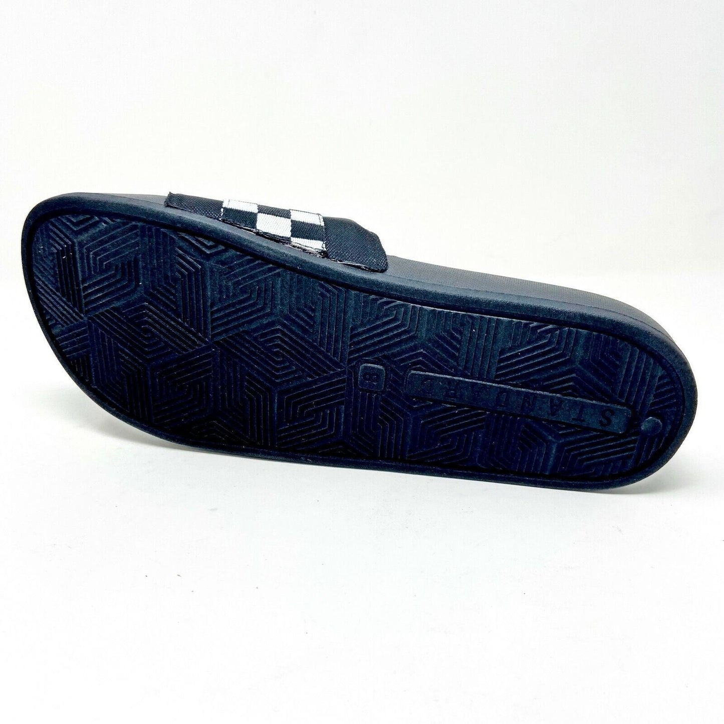 STNDRD Standard Los Angeles Monaco Checkerboard Black White Mens Slides Sandals