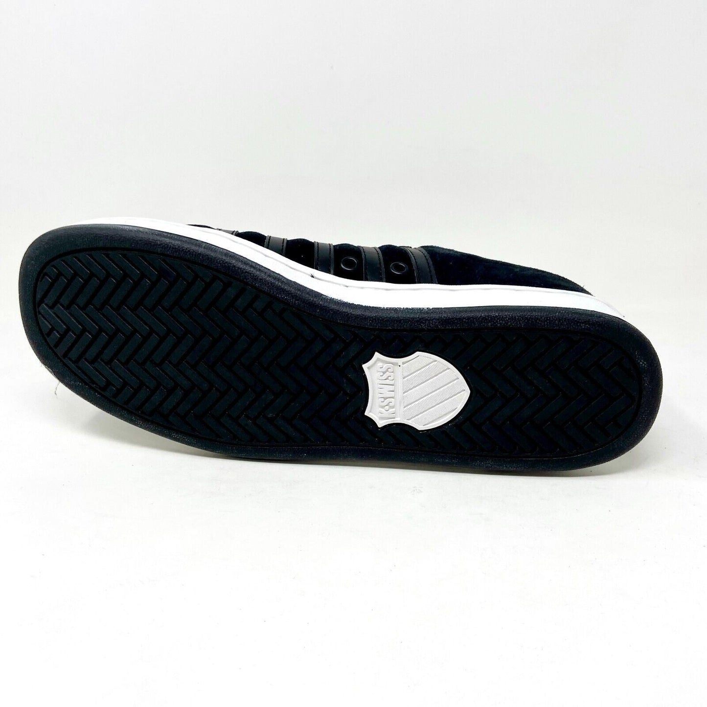 K-Swiss The Classic Suede Black White Mens Casual Sneakers 02585002