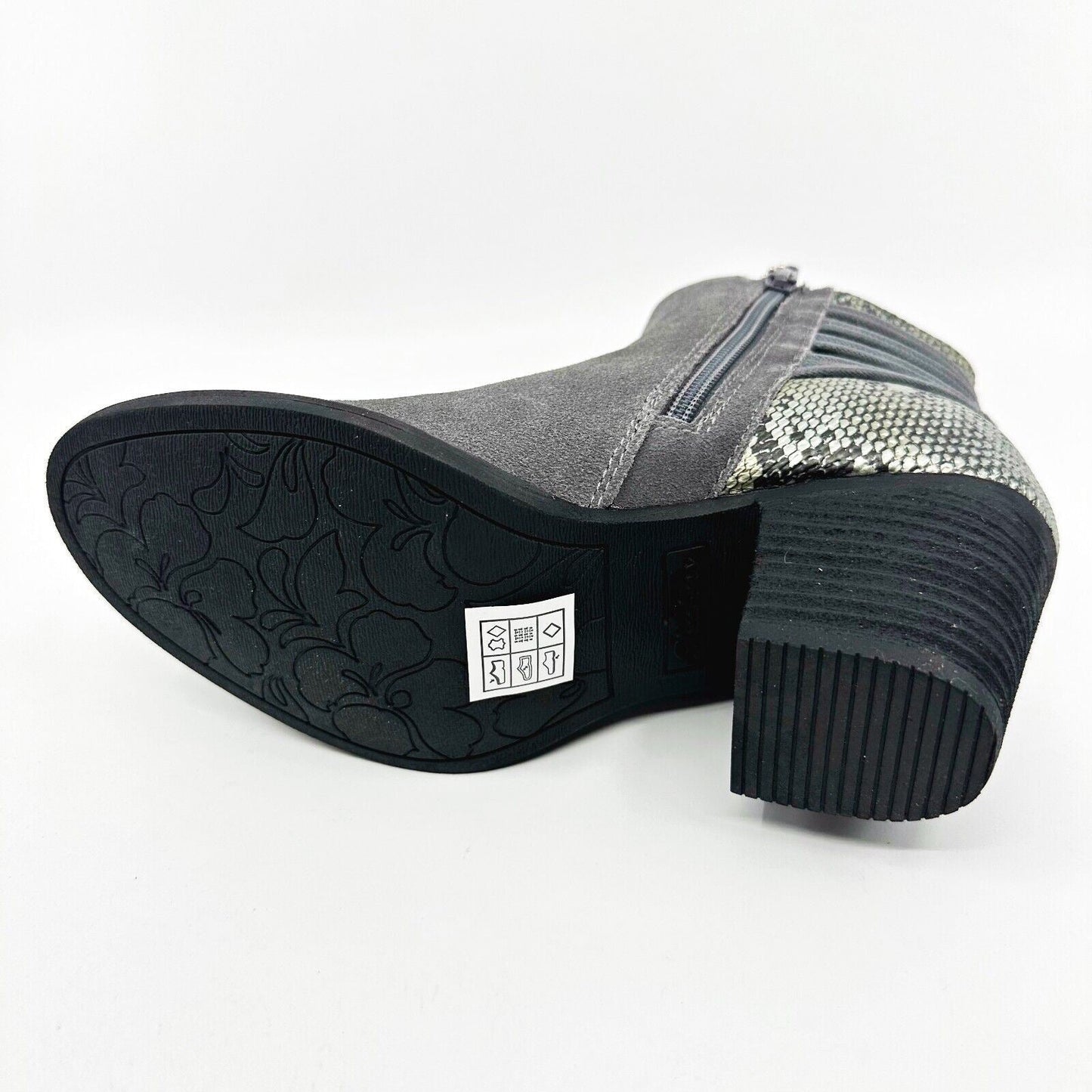 Skechers Homestead Wild Wraps Charcoal Womens Snake Skin Ankle Bootie