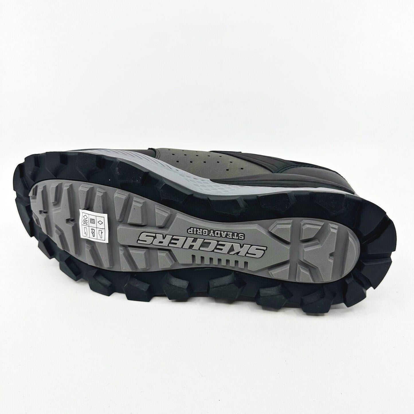 Skechers Riglen Albano Black Gray Mens Size 10.5 Leather Athletic Sneakers