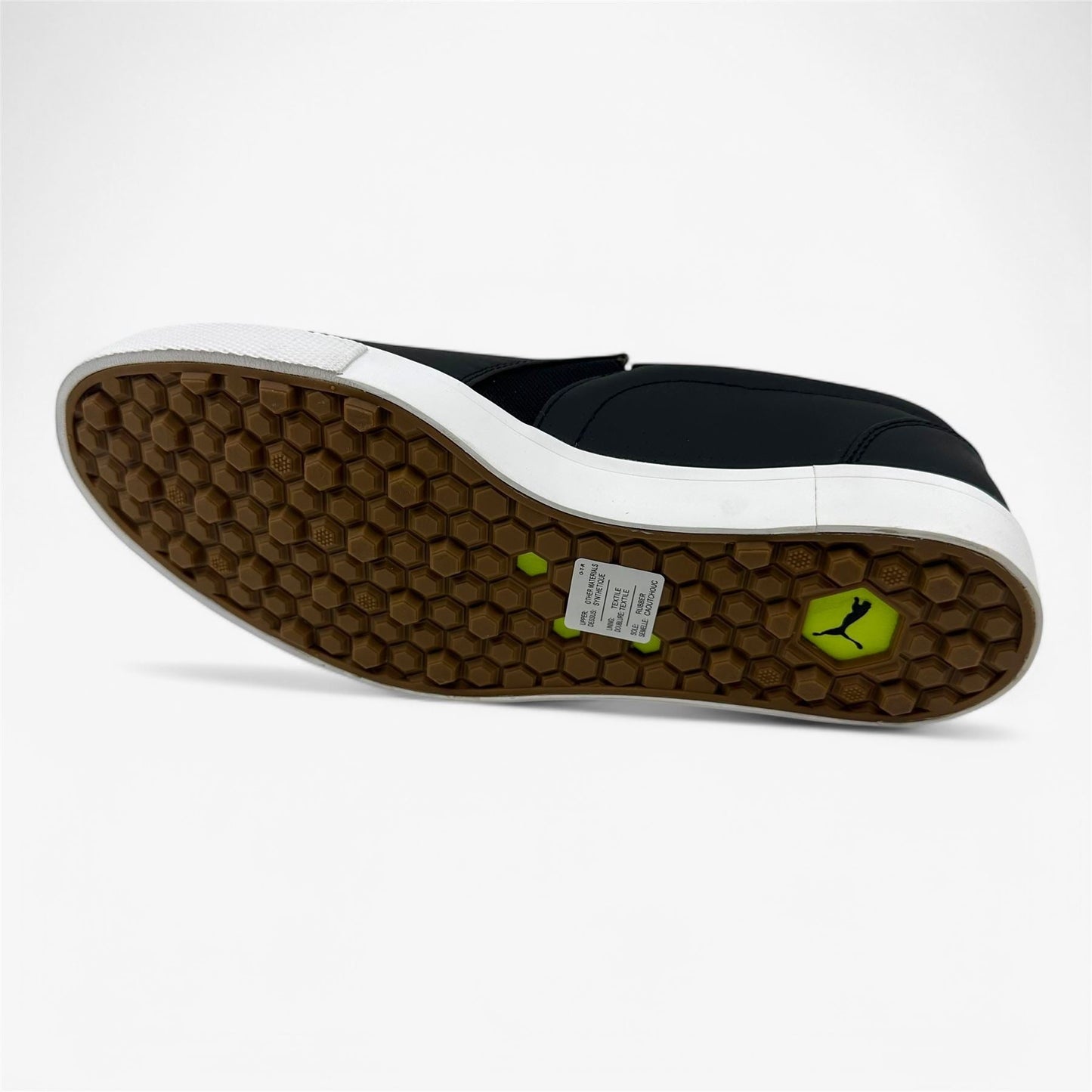 PUMA Tustin Fusion Slip On Black White Womens Spikeless Golf Shoes