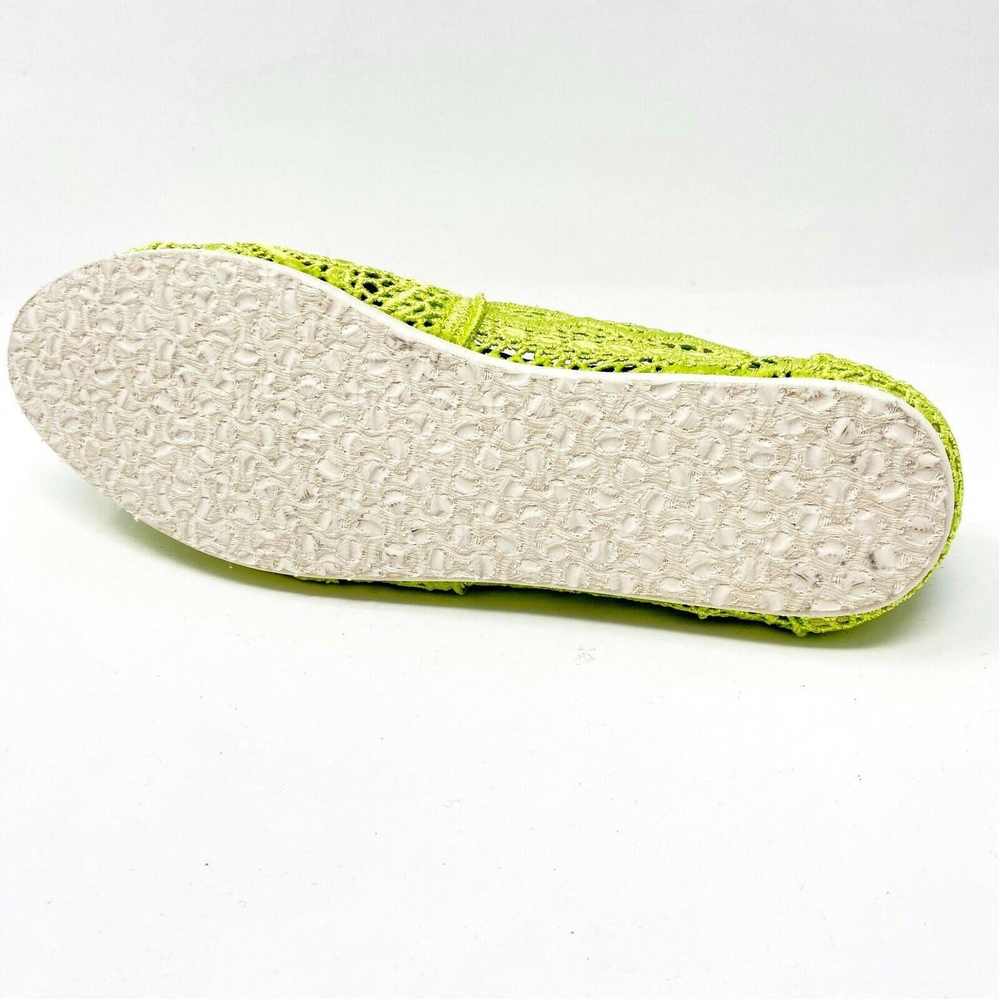Toms Classics Neon Lime Crochet Womens Slip On Casual Canvas Flat Shoes