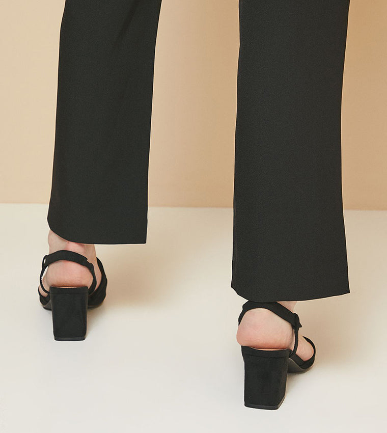 Women's Wide Fit Wallis Eve Asymmetric Strap Block Heel Pointed Court Shoes