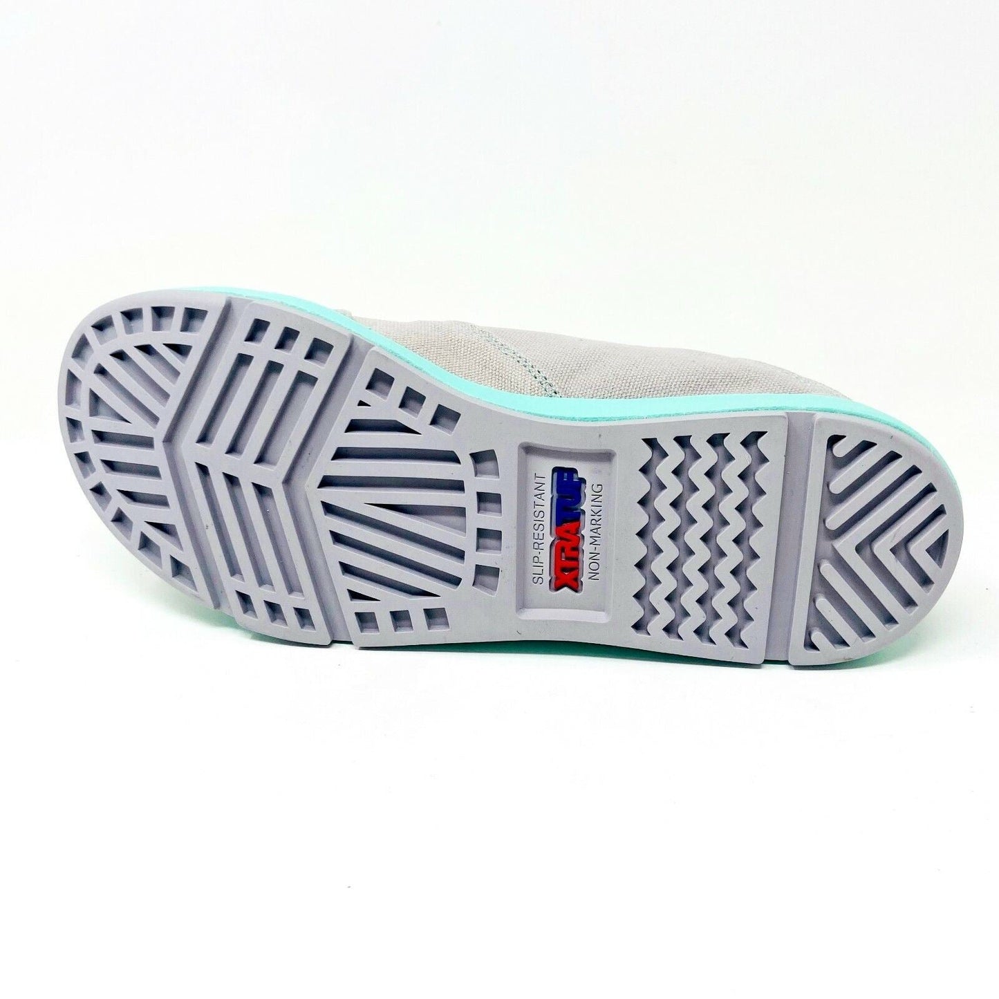 XtraTuf Yellowtail Grey Seafoam Slip Resistant Womens Canvas Slip On Work Shoes