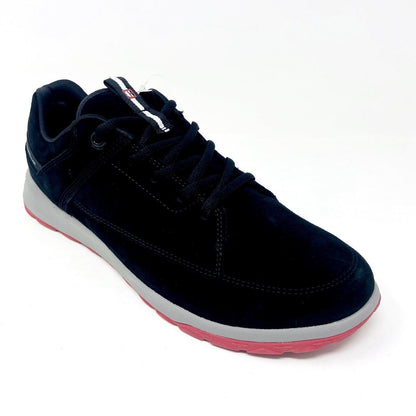 Caterpillar CAT Quest Black Red Mens Suede Casual Shoes Sneakers P724162