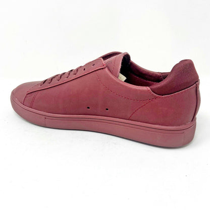Clae Bradley Merlot Full Grain Leather Red Mens Premium Casual Sneakers