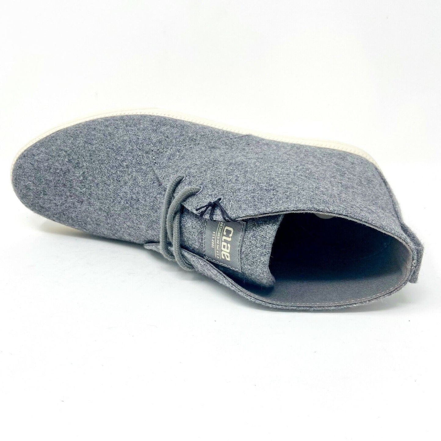Clae Strayhorn Textile Charcoal Wool Mens Mid Premium Casual Sneakers