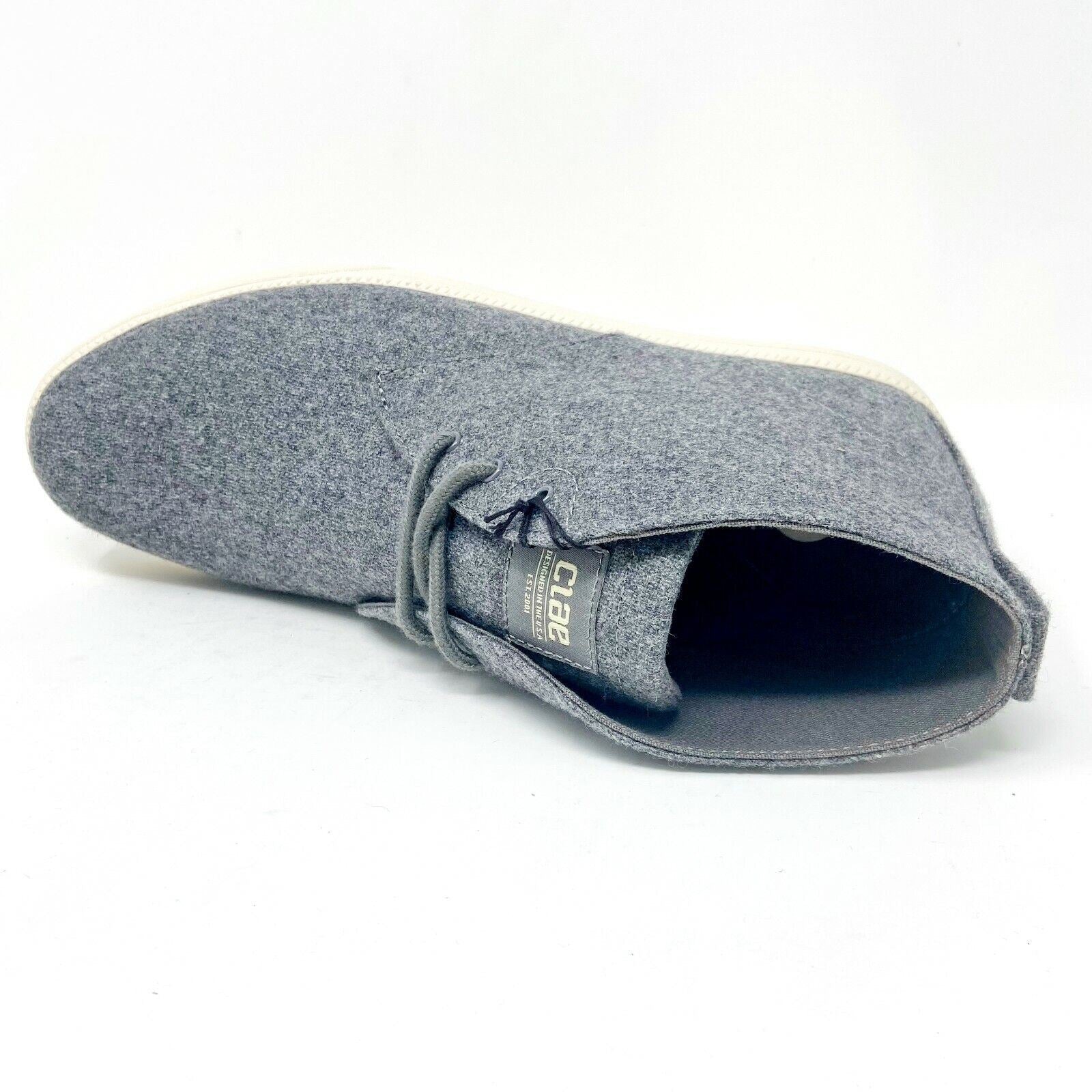 Clae Strayhorn Textile Charcoal Wool Mens Mid Premium Casual Sneakers