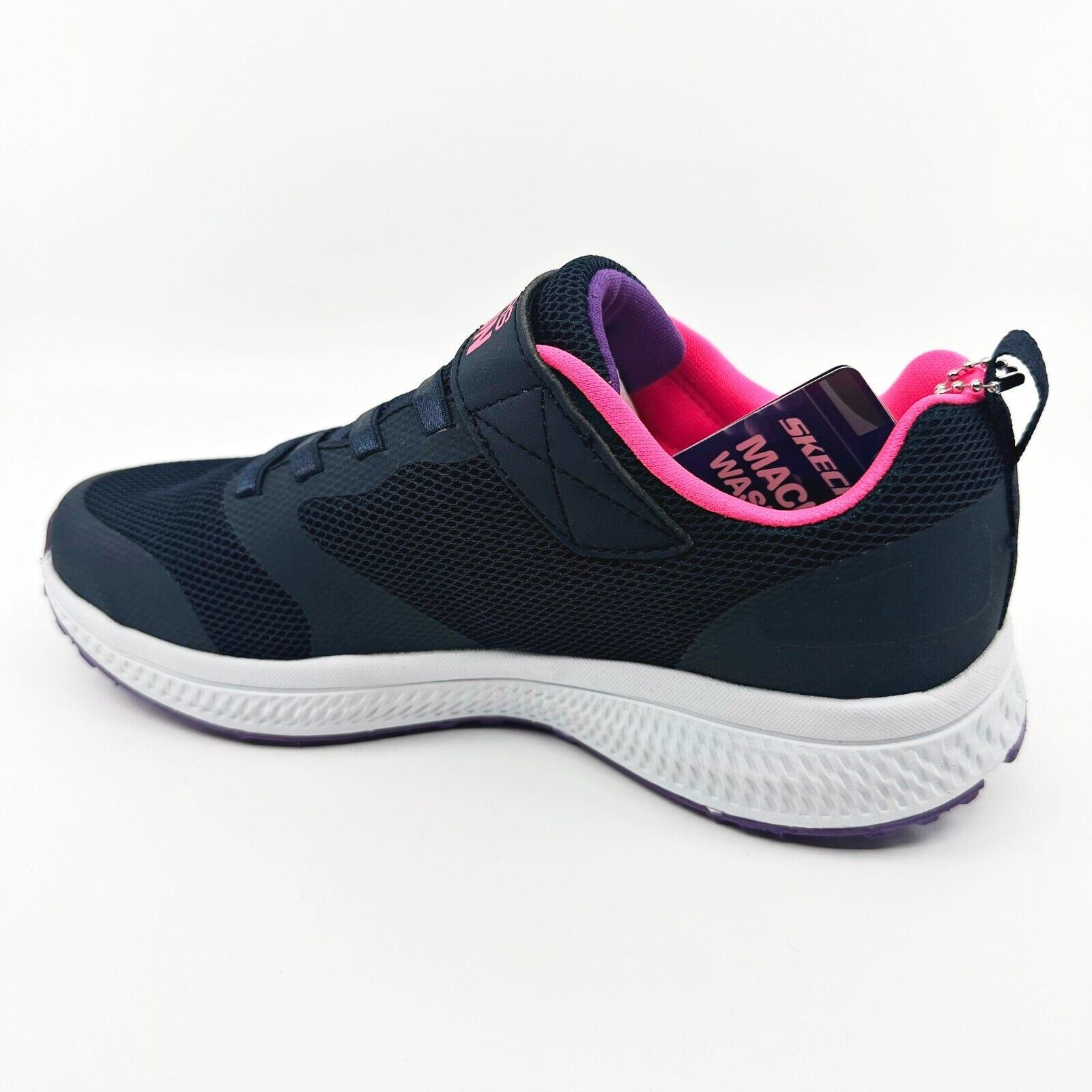 Skechers Go Run Consistent Vibrant Dash Navy Kids Girls Size 3.5