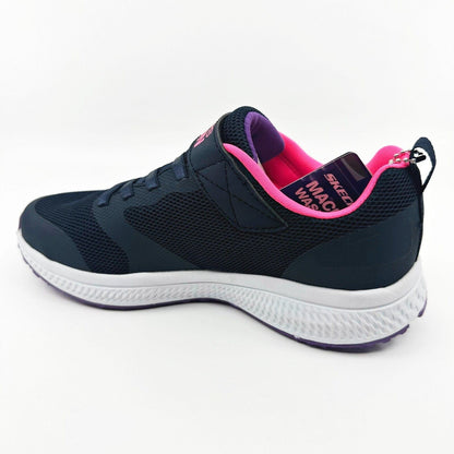 Skechers Go Run Consistent Vibrant Dash Navy Kids Girls Size 3.5