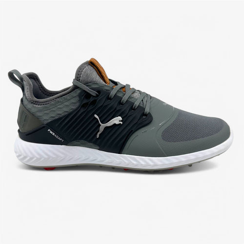 PUMA Ignite Pwradapt Caged Quiet Shade Silver Black Mens Size 8 Golf Shoes