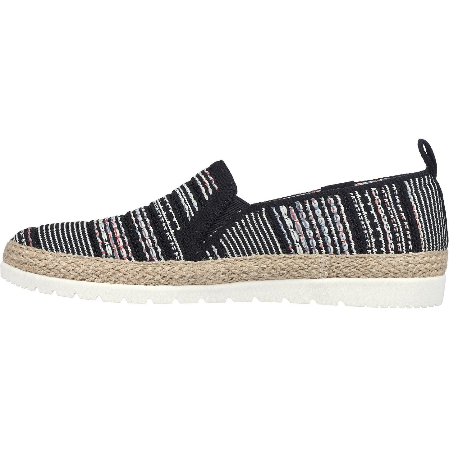 Women's Wide Fit Skechers 113982 Bobs Flexpadrille 3.0 Island Muse Espadrille Slippers