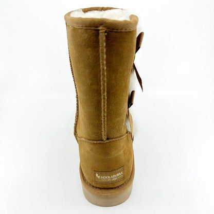 Koolaburra by UGG Womens Victoria Short Chestnut Suede Faux Fur Shearling Boots