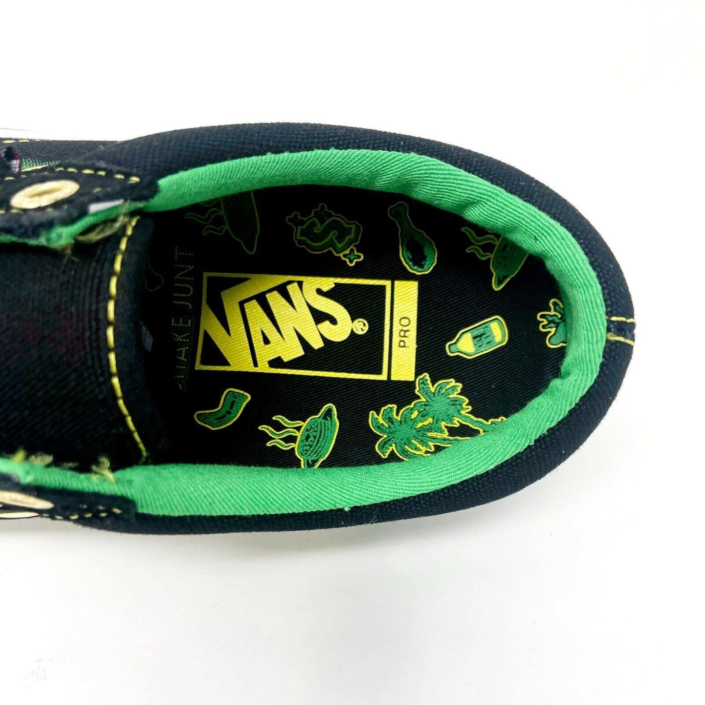 Vans Old Skool Pro (Shake Junt) Black White Green Womens Casual Shoes