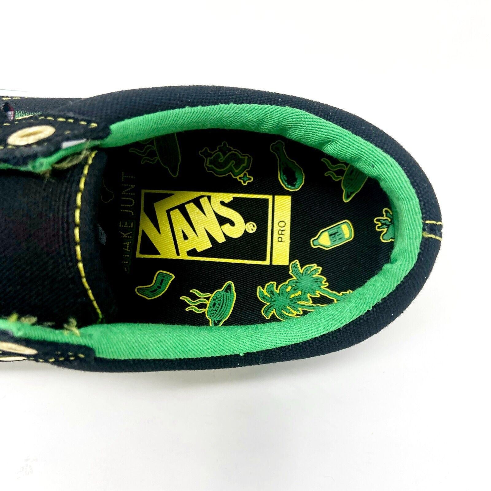 Vans Old Skool Pro (Shake Junt) Black White Green Womens Casual Shoes