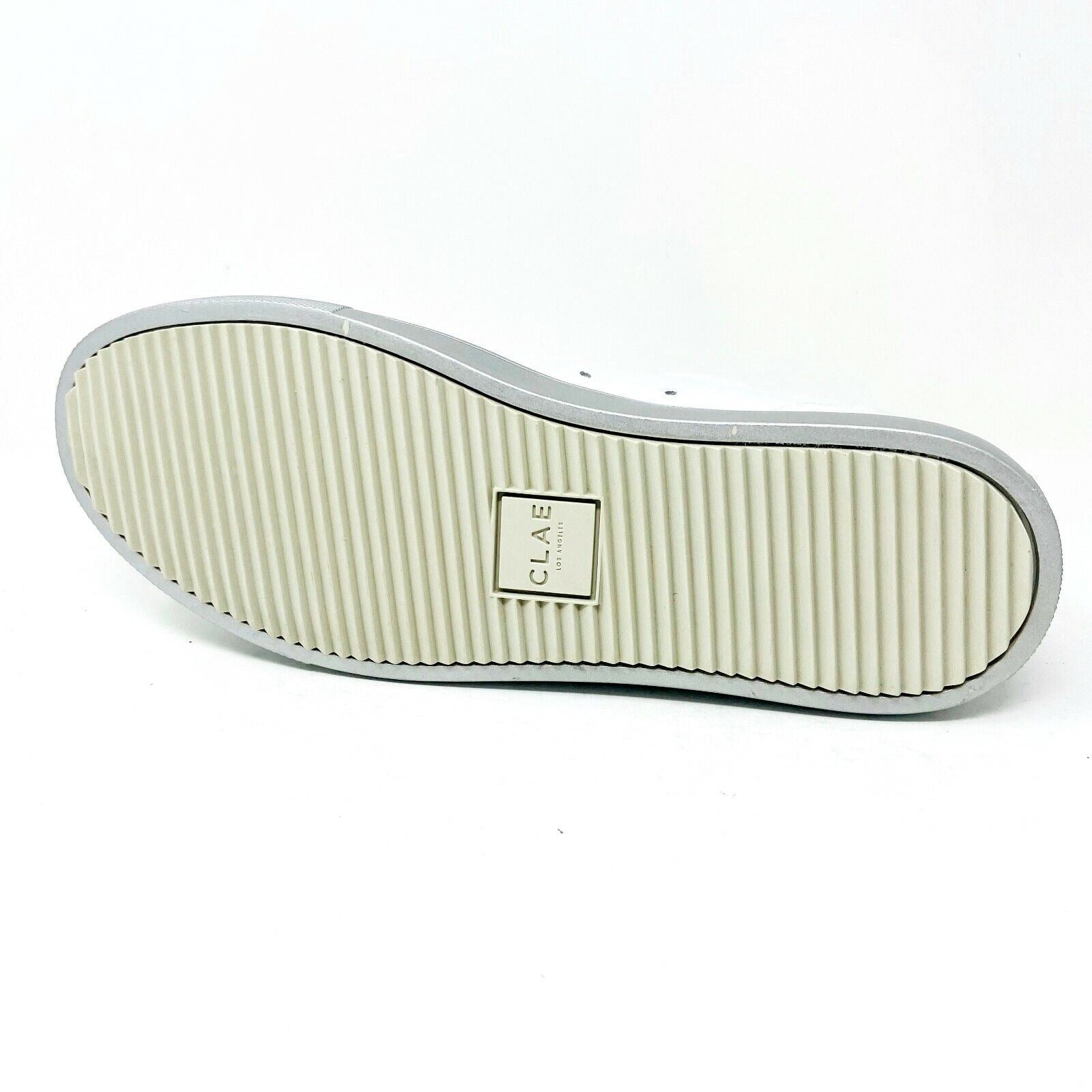 Clae Bradley White Silver Mens Premium Casual Sneakers