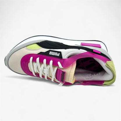 PUMA Future Rider Cut Out POP White Ultra Magenta Womens Athletic Sneaker