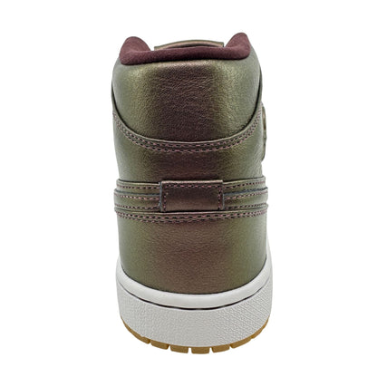Jordan 1 Mid Nouveau Burgundy White Mens Athletic Sneaker