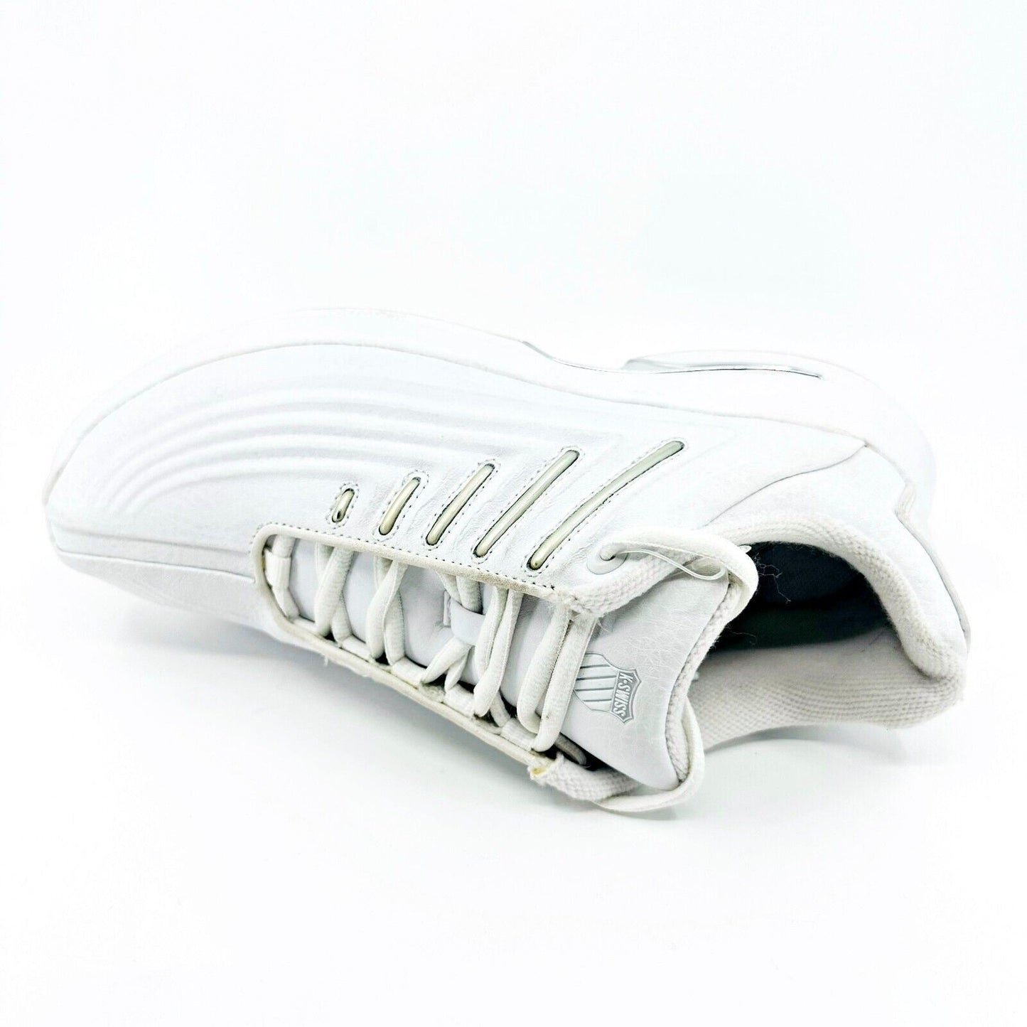 K-Swiss Mens Maxon White Platinum Size 7.5 Retro Casual Sneakers 0697147