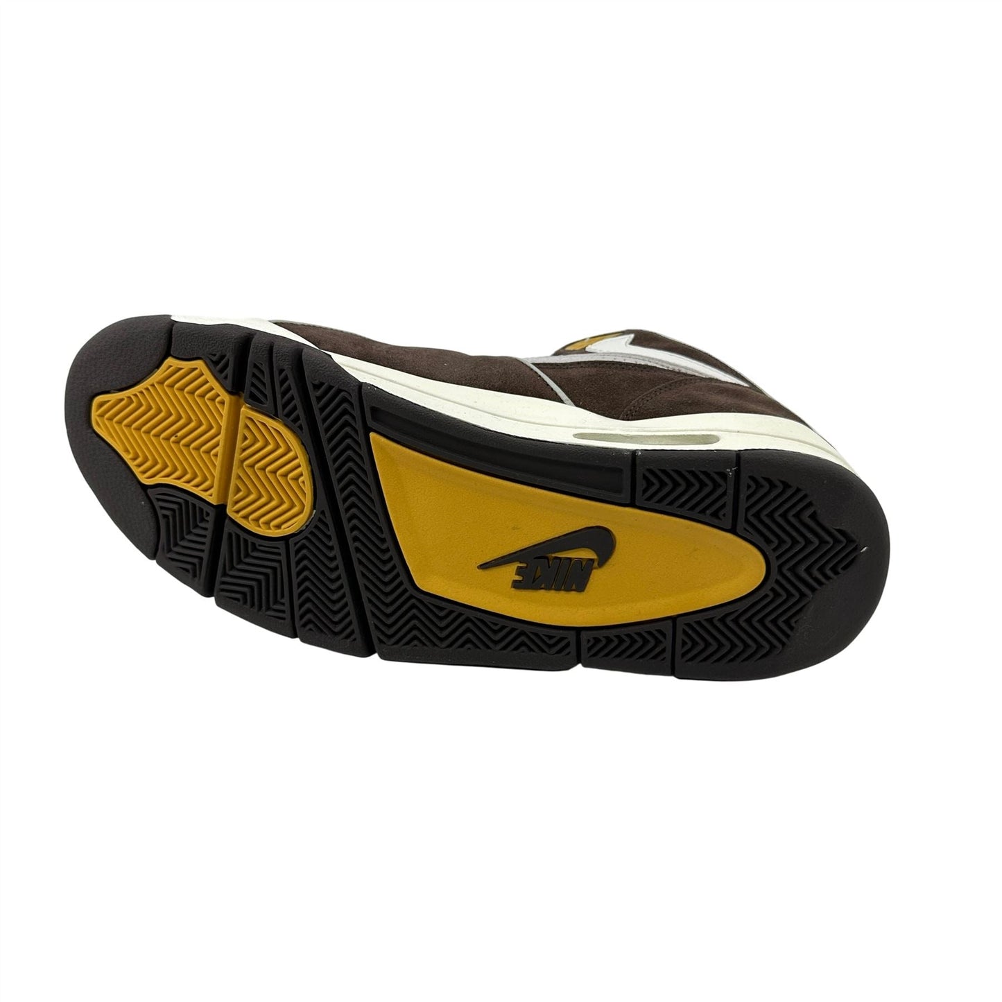 Nike Air Flight '89 A Dark Cinder Brown Yellow Mens Athletic Sneaker