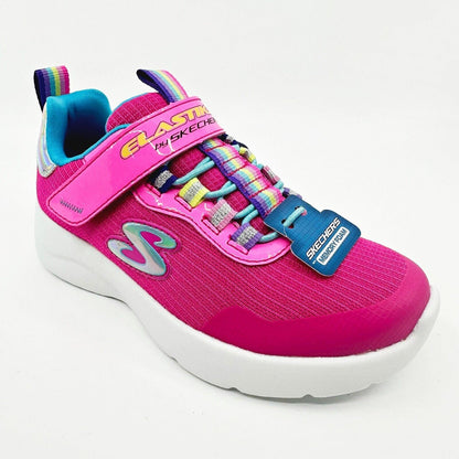 Skechers Dynamight 2.0 Rockin Rainbow Neon Pink Kids Girls Size 11 Sneakers