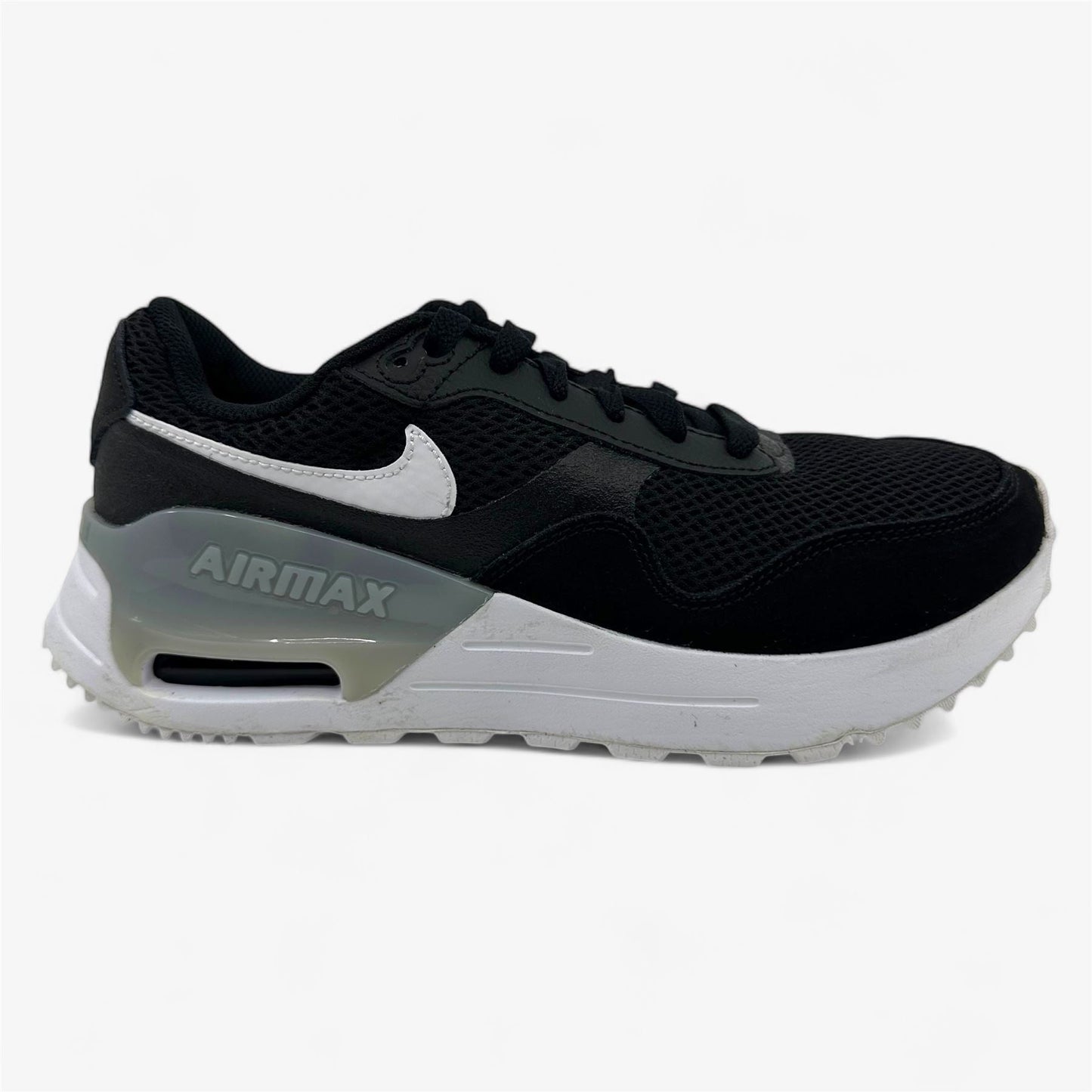 Nike Air Max System Black White Wolf Grey Mens Size 7.5 Athletic Sneaker
