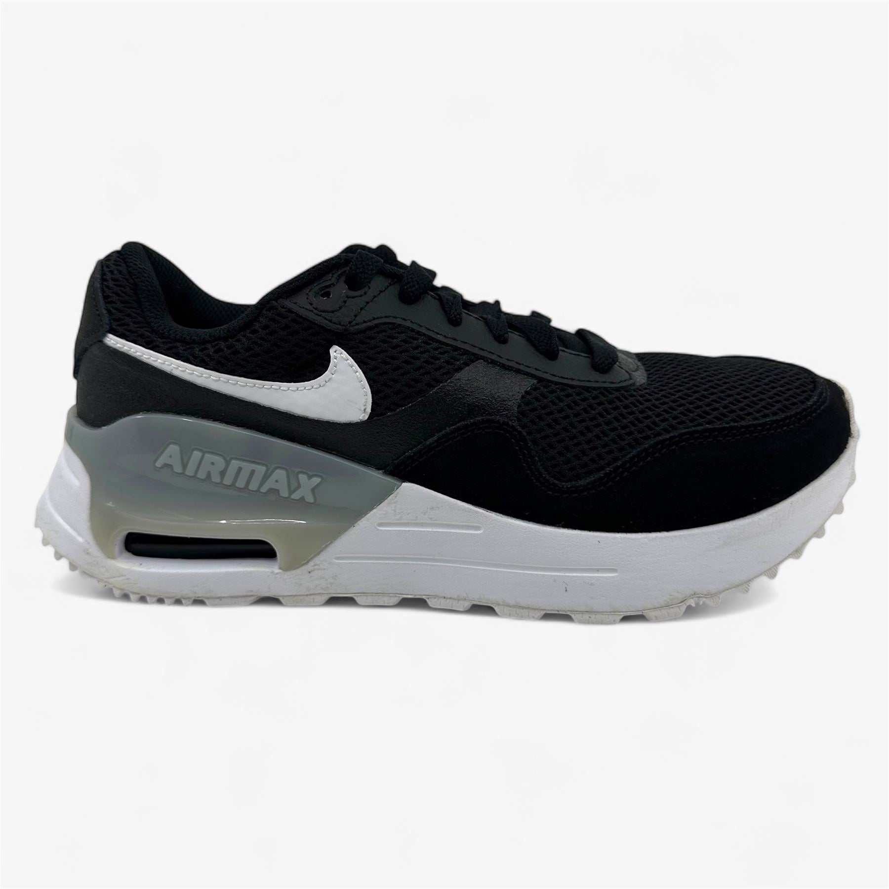 Nike Air Max System Black White Wolf Grey Mens Size 7.5 Athletic Sneaker