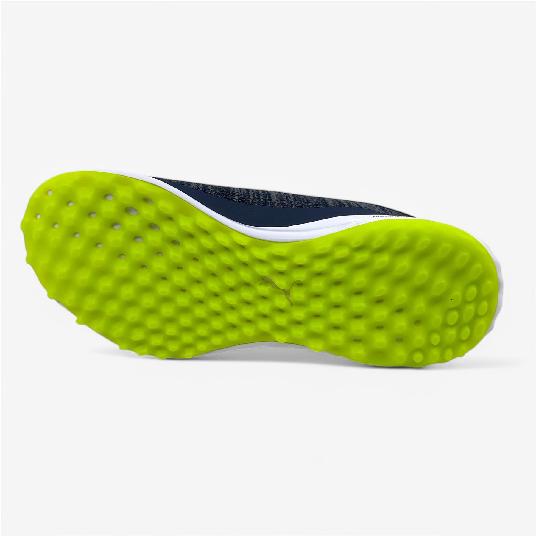 PUMA Fusion Pro Navy Silver Lime Mens Extra Wide Spikeless Golf Shoes