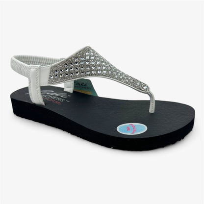 Skechers Meditation Rockstar White Womens Sandal Slingback