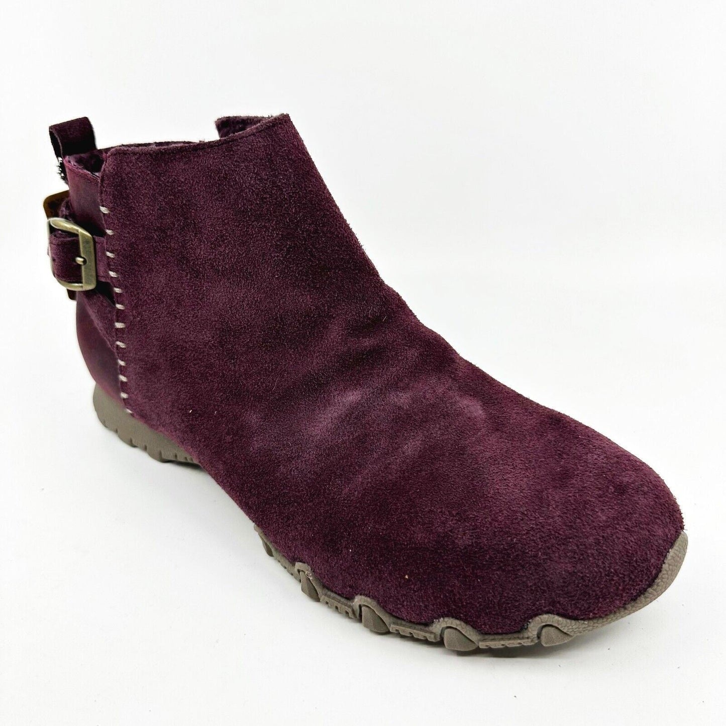 Skechers Bikers MC Embracing Burugndy Womens Wide Ankle Booties Shoes