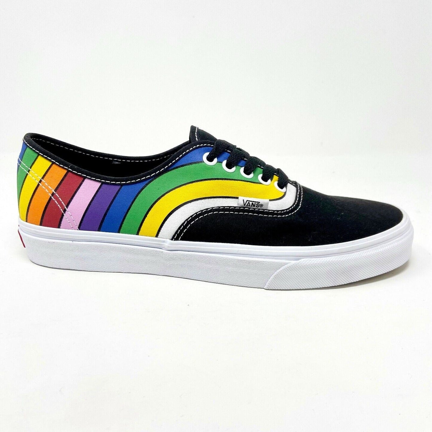 Vans Authentic (Refract) Black True White Rainbow Mens Casual Shoes