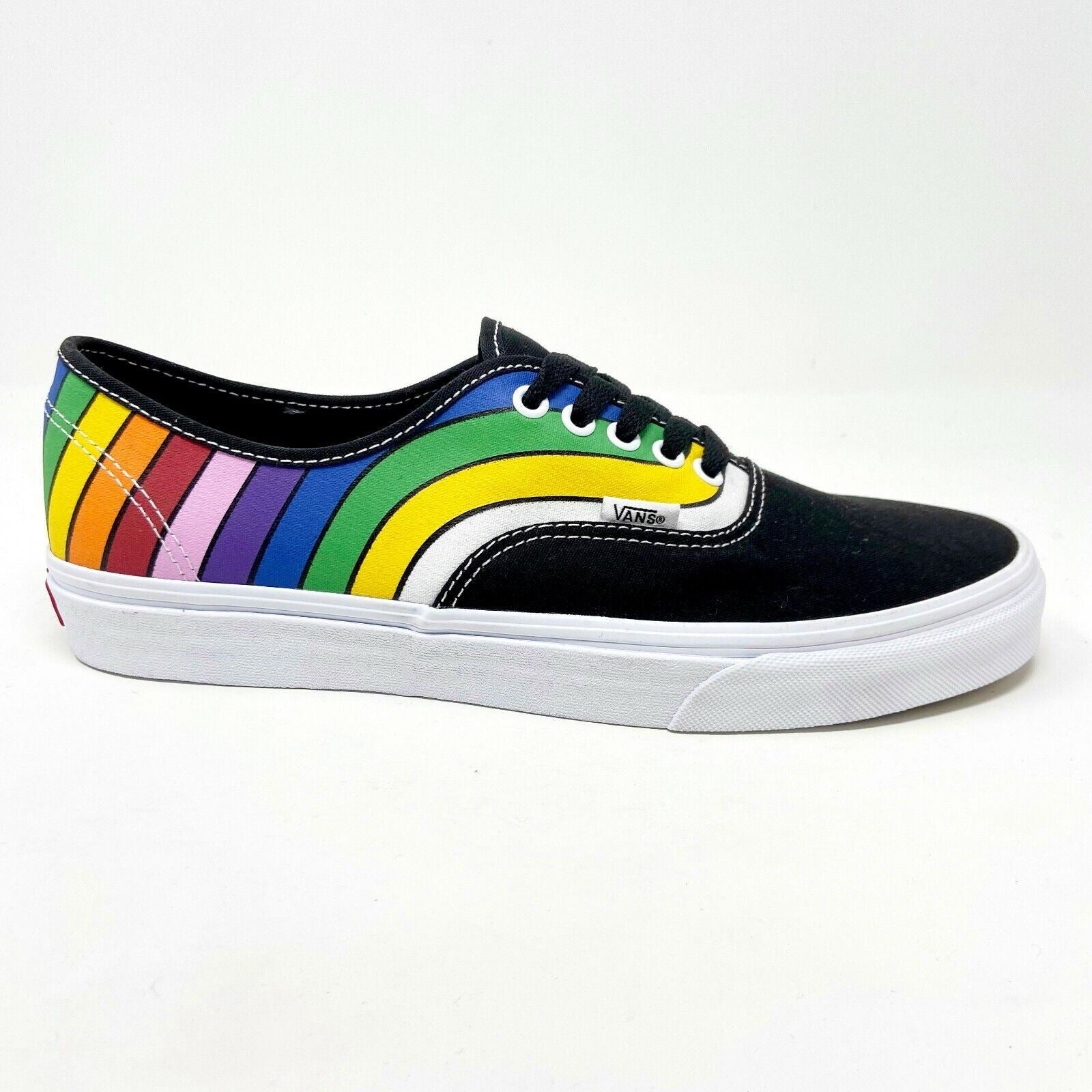 Vans Authentic (Refract) Black True White Rainbow Mens Casual Shoes