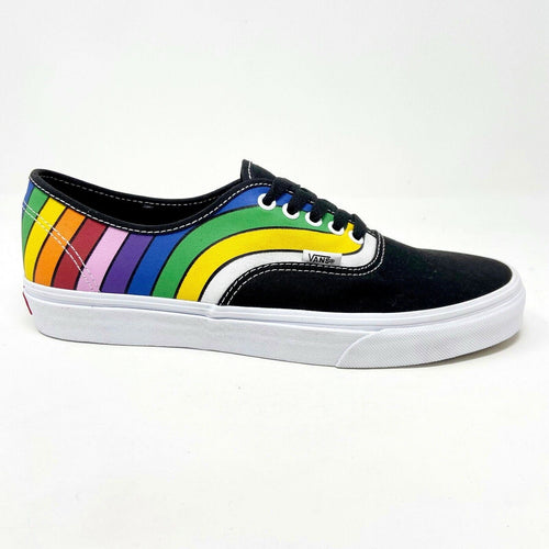 Vans Authentic (Refract) Black True White Rainbow Mens Casual Shoes