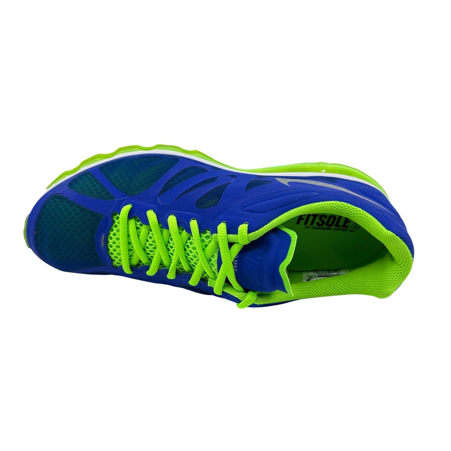 Nike Air Max+ 2012 Royal Blue Metallic Silver Green Mens Athletic Sneaker
