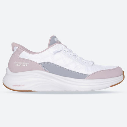 Women's Wide Fit Skechers 150404 Slip-ins Contour Foam Cozy Fit Trainers