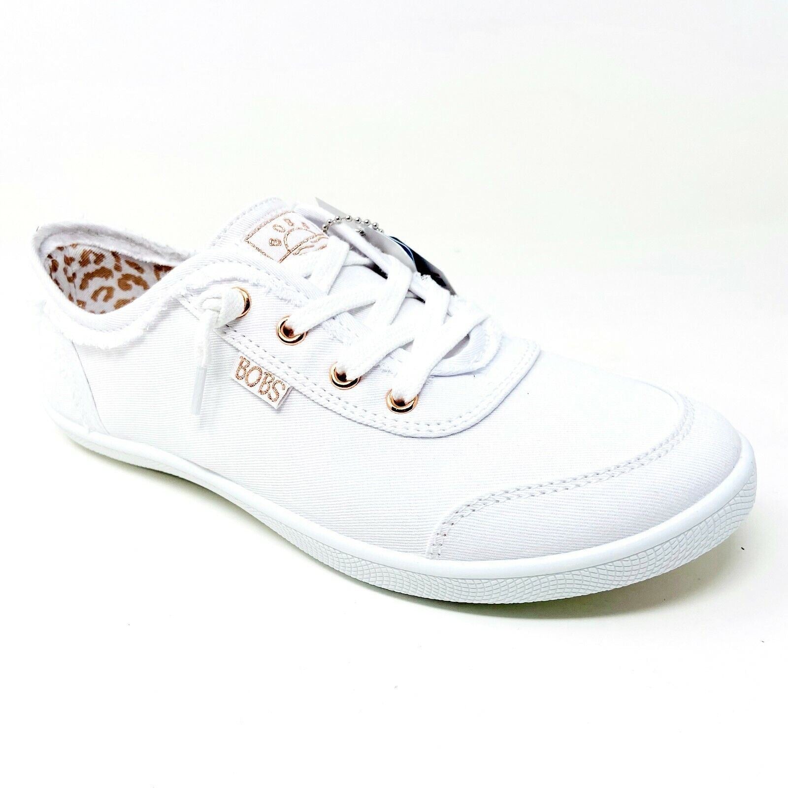 Skechers Bobs B Cute White Womens Slip On Memory Foam Comfort Shoes