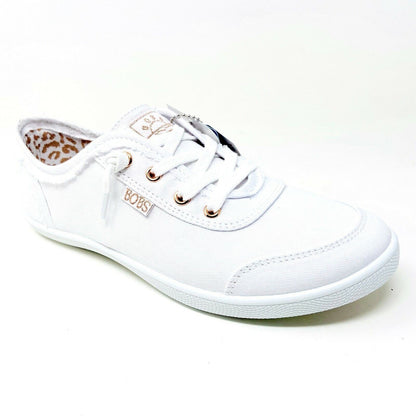 Skechers Bobs B Cute White Womens Slip On Memory Foam Comfort Shoes