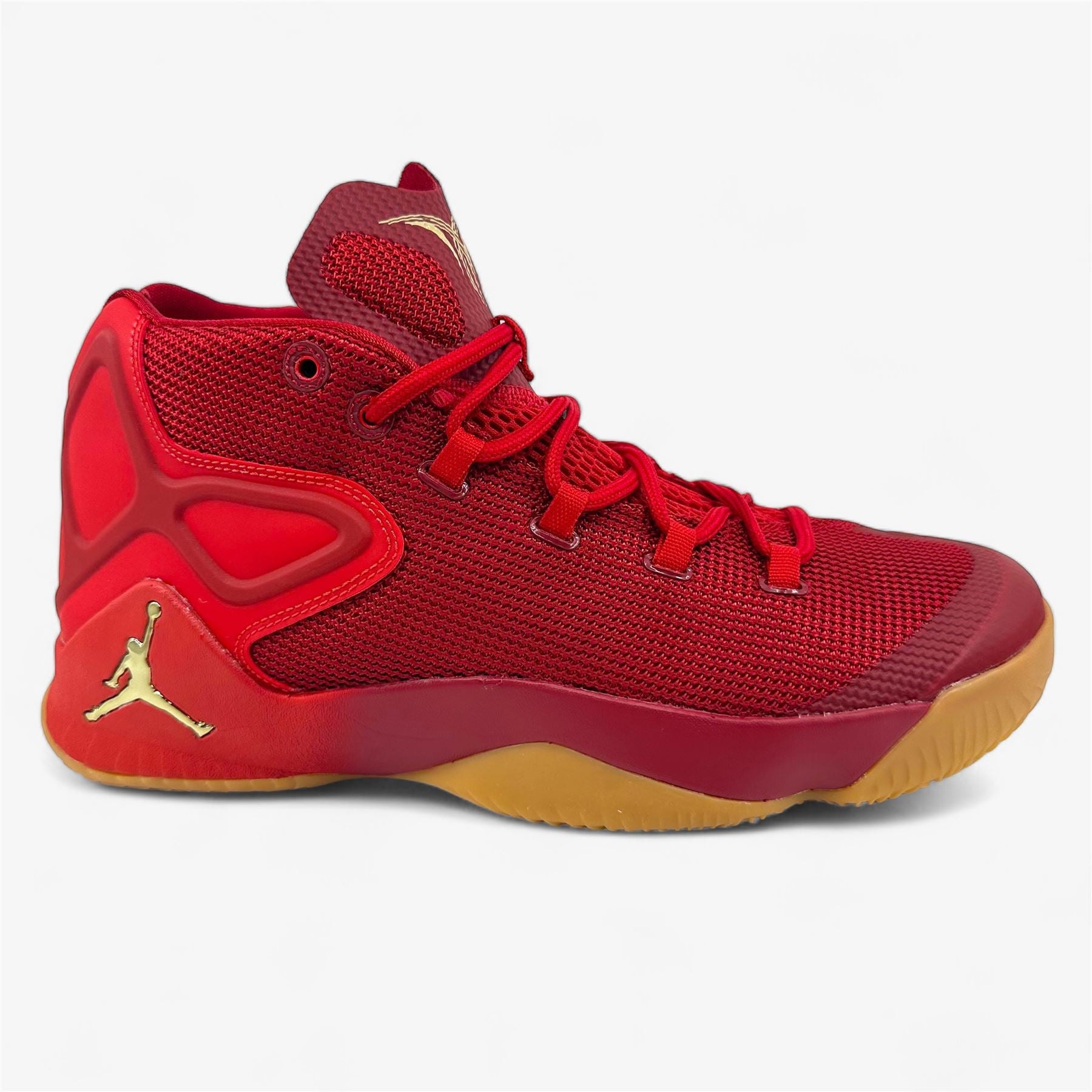 Jordan Melo M12 Gym Red Metallic Gold Mens Athletic Sneaker