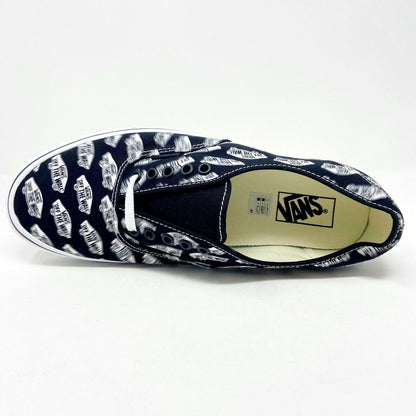 Vans Authentic (Blue Boards) Black True White Faded Logo Womens Casual Shoes