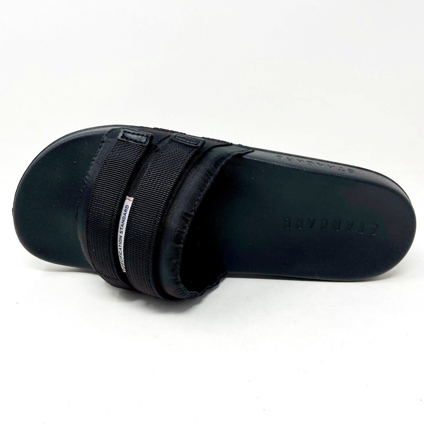 STNDRD Standard Los Angeles Monaco Double Strap Black Womens Slide Sandals