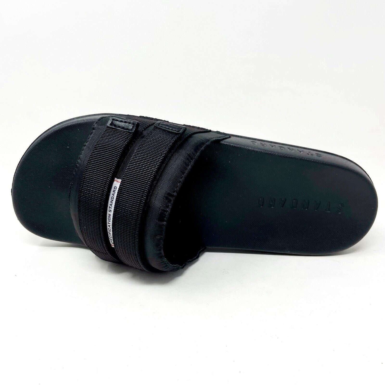 STNDRD Standard Los Angeles Monaco Double Strap Black Womens Slide Sandals