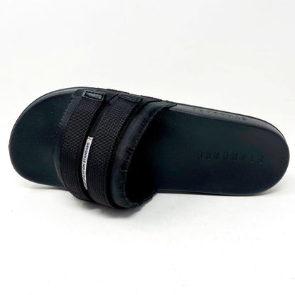 STNDRD Standard Los Angeles Monaco Double Strap Black Womens Slide Sandals